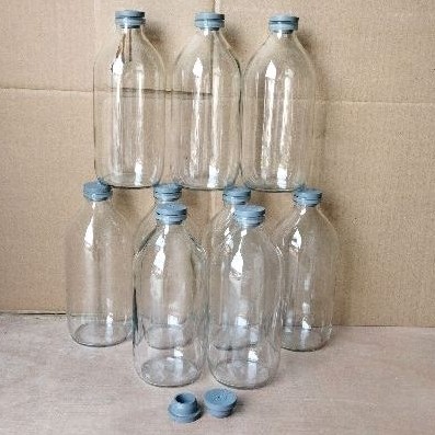 Botol Kaca 500ML Polos Botol Infus 500ML Tutup Karet - Image 1