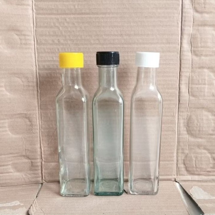Botol Kaca 250ML Ulir Kotak Kotak 250ML - Image 1